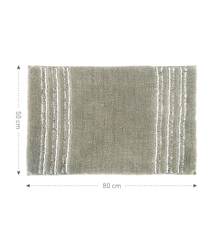 Image of Obsessions Ultra Soft Solid Bath Mat - Premium 1950 GSM Density, Anti-Skid Safety Backing & Superior Absorbency for Quick-Dry Comfort (50x80 cm, Stone)