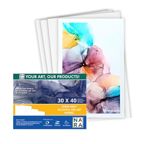 NARA Alcohol Ink Paper, White, 30x40 in, 10 sheets
