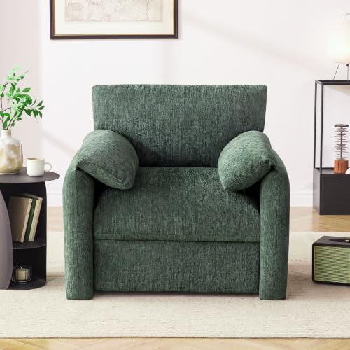 Image of Howjoe Accent Chair for Living Room, Oversized Reading Armchair, Green