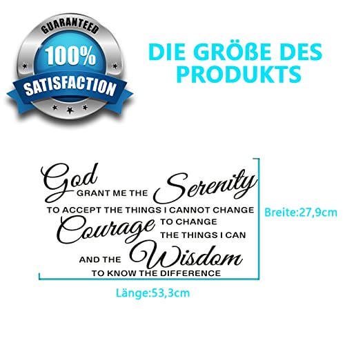 Anfigure Prayer Wall Decor, Inspirational Wall Decals For Living Room Quotes Bathroom Family Christian Bible Verse Faith Biblical Jesus Home Art Decor Vinyl Stickers God Grant Serenity Prayer 21"X11" #TOP3