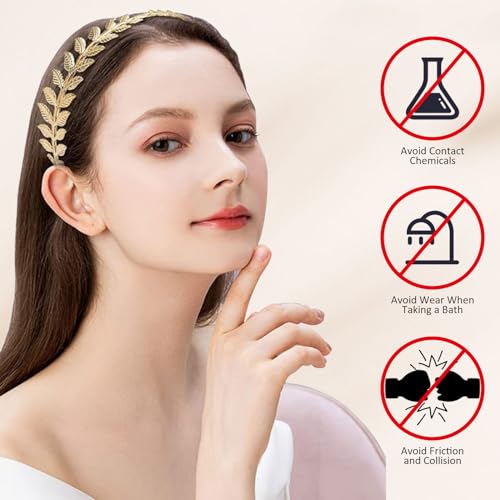 LeapBeast 4 Pezzi Gold Headpiece Headband Bride,Roman Goddess Headband, Laurel Wreath,Golden Hair Accessories Women,for Wedding, Party, Dance Party,Fashion Show,5 Pieces,Headpiece