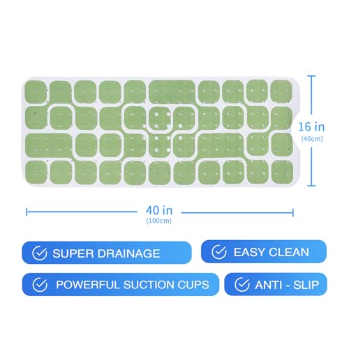 Tapis de bain antidérapant extra long vert art moderne 100x40 cm - 8