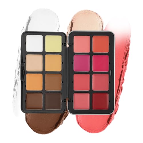Paleta de Rubor para Mejillas - Paleta de Rubor e Iluminador de 16 Colores | Cosméticos de Base y Bronceador de Larga Duración para Cumpleaños Vacaciones Viaje Trabajo Boda Fiesta y Hogar