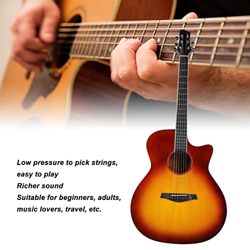 Guitare folk 41 pouces, guitare acoustique à son plus riche en épicéa et acajou à basse pression avec chiffon de nettoyage pour les mélomanes en voyage(Couleur du coucher du soleil) - Les Beatles, Paul McCartney, John Lennon, RIngo Starr, George Harrison Guitare folk 41 pouces, guitare acoustique à son plus riche en épicéa et acajou à basse pression avec chiffon de nettoyage pour les mélomanes en voyage(Couleur du coucher du soleil) – Image 3