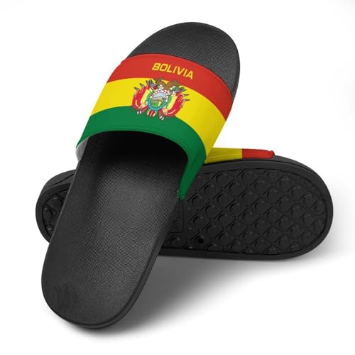 Bolivia Flag House Slippers for Women Men Lightweight Open-toe Slide Shoes for Bathroom Swimming Beach4