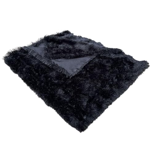 Image of Quago Fur Fabric Unstitched Super Soft Cloth for Baby Photoshoot, Soft Toys Making, Art and Craft, Dress Material, Decoration etc. (1 Mtr, 60 Inch Pana) (Black)