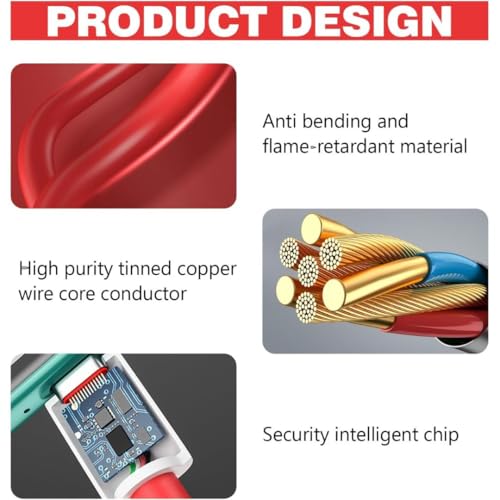 Image of KUZOOM USB Type C Cable 65W Compatible With OnePlus 13, 12, 13R, 12R, 11, 10 Pro, 8T, Nord N20 /N100 /N30 Ultra Fast Charging Cable For OnePlus 3.3 Ft, Red