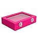 Pasutewel Velvet Glass Ring Jewellery Display Storage Box Jewelry Holder Storage Organizer Stand 7 Slots (Pink)