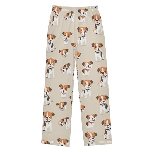 visesunny Boys' Pants Little White Dog Jogger Pants Elastic Waist Long Bottoms Trousers with Pockets