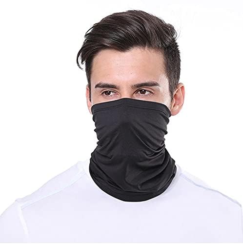 QUEERY Unisex Headwear Headband Head Wrap (Wear upto 9 Style) UV Resistence Sports Bandana/Magic Scarf/Face Mask (Black Color)