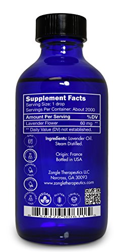 Zongle Lavender Essential Oil, French, Safe To Ingest, 4 Oz #TOP3