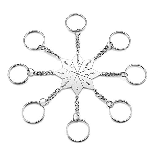 Personalized Master Free Engraving Custom Stainless Steel 5/6 Pieces Best Friends BFF Family Necklaces Keychains Friendship Puzzle Piece Charm Pendant Set