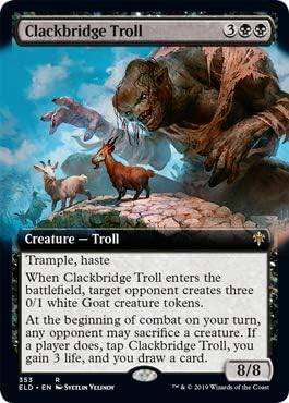 Magic: The Gathering - Clackbridge Troll - Foil - Extended Art - Throne of Eldraine