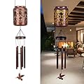 Shumi Hummingbird Wind Chimes for Outside 34" Solar Wind Chimes for Women Men Memorial Gift for Mother Christmas Day Garden Decor Hanging Solar Lantern Outdoors Patio Yard