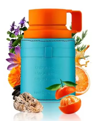 Odyssey Mandarin Sky Eau de Parfum para hombre + Atomizador recargable 5 ml. Importado de Emiratos Arabes Unidos.