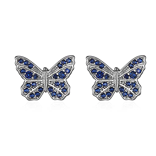 Boucles d'oreilles Papillon Zircon Bleu : le cadeau féminin idéal
