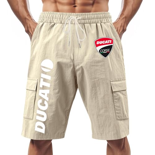 Fyrona Bañador Hombre Corto DU.CA.Ti, Ropa Hombre Secado Rápido, Bañador para Deporte Vacaciones, Surf(Khaki,L)