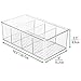 mDesign Plastic Food Storage Organizer Bin Box - 4 Divided Sections - Holder for Seasoning Packets, Pouches, Soups, Spices, Snacks for Kitchen, Pantry, Cabinet, Refrigerator - Clear