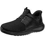 [STRDEOUT] 【立ったまま履ける】スニーカー スリッポン メンズ キャンバス ウォーキングシューズ 紐なし メッシュ 立ち仕事 軽量 通気性 黒 ブラック 27.5 cm