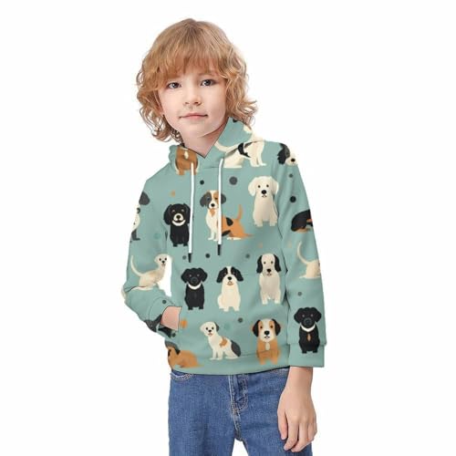 Sweat à capuche chien imprimé en 3D pull idéal comme cadeau enfant 8-10Y - 3