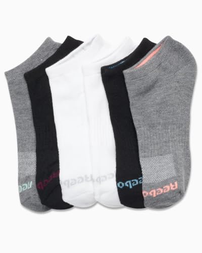 Image of Reebok Womens Low Cut Socks 6 Pack Lightweight Performance Athletic Socks | Performance Stretch, Lightweight and Breathable Toe Seam with Arch Support