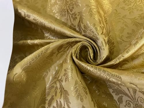 Tissu brocart de soie doré métallisé pour sublimer vos moments magiques