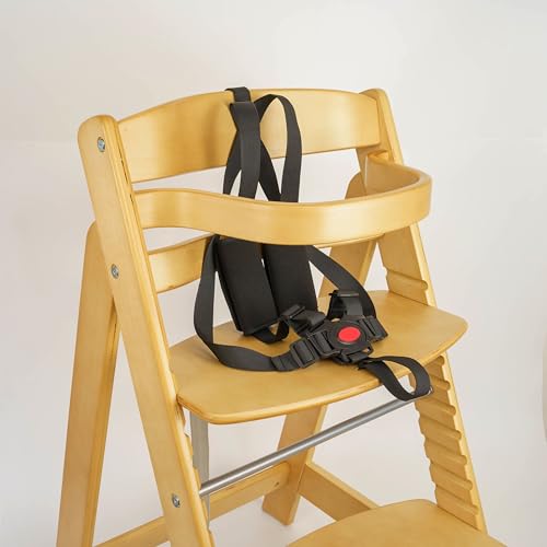 Hochstuhl Sicherheitsgurt mit Gurtpolstern, 1 Set, kompatibel mit Hauck, Stokke Tripp Trapp, Roba, mitwachsender Kinderschutzgurt, 5 Punkt Gurtsystem Kinderhochstuhl, Kindersicherheitsgurt Stuhl Baby