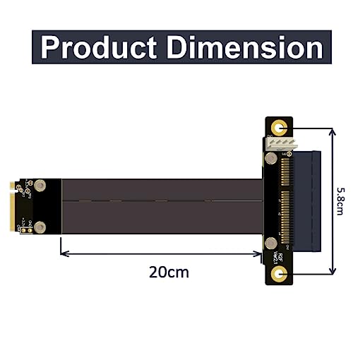 Cable Extensor 10Gtek M.2 NVMe a PCIe 3.0 x4 20 cm miniatura 2