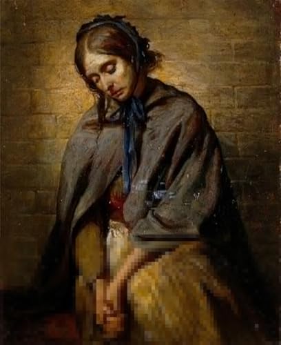 Cuadro en lienzo de La viuda de Frederick George Cotman para decoración de dormitorio 60x90cm