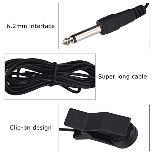 Clip-on Microphone, 6.35mm Contact Design Vocal Pickup, Portable Contact Pickup for Music Instruments Music Teachers - Image 2