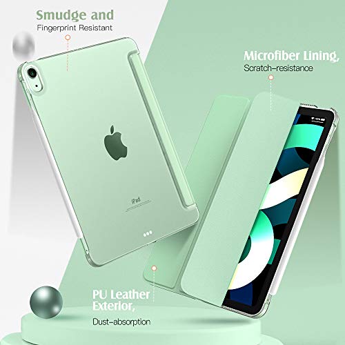 Timovo Case For New Ipad Air 4 10.9" 2020, Ipad Air 4Th Generation Case, Support 2Nd Gen Apple Pencil Charging, Trifold Stand Translucent Frosted Back Protective Case & Auto Wake/Sleep - Green #TOP6