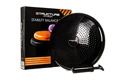 Disco de estabilidad, disco de equilibrio, cojín de aire para bamboleo, yoga para tobillo y rodillas, incluye bomba, negro