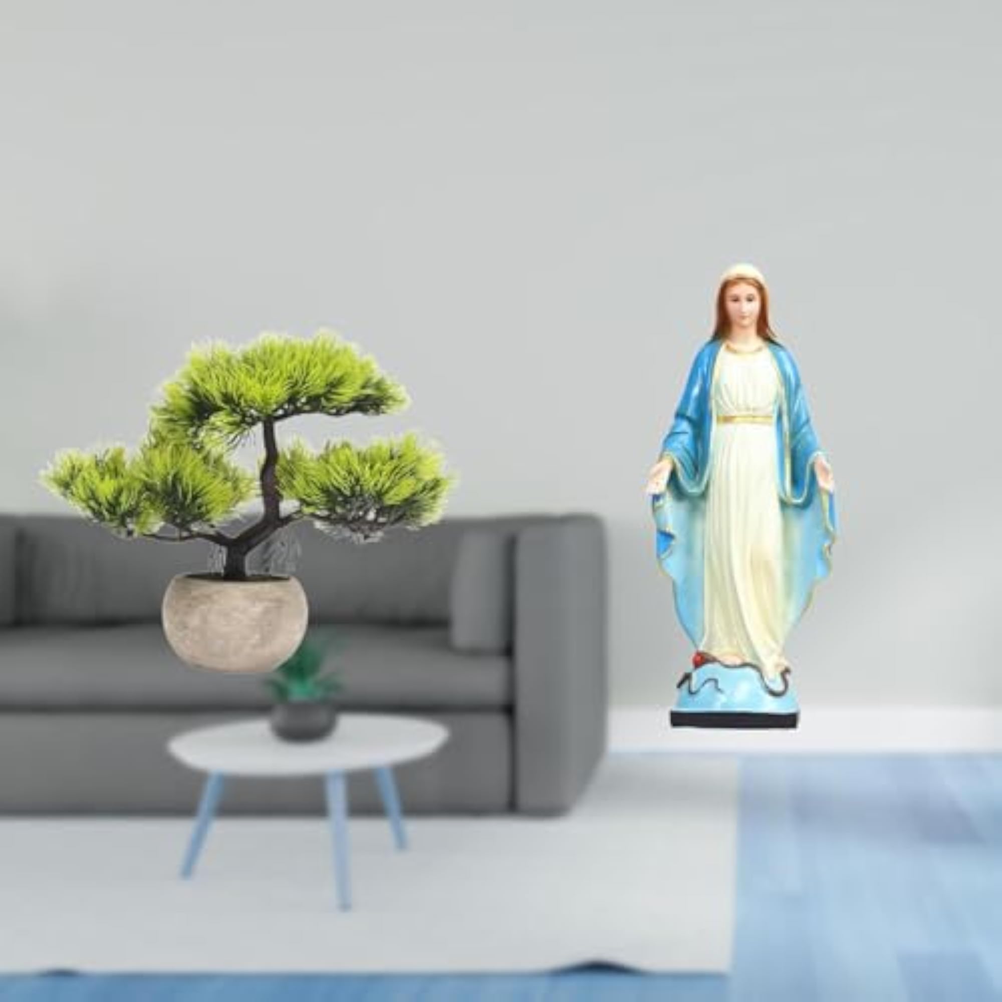 Graceful Bonsai Lady Artificial Greenery Statue Decor