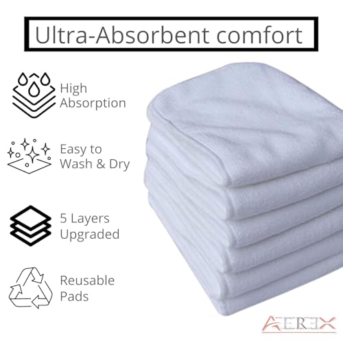 Image of Premium Reusable Baby Cotton Cloth Diapers For 0 to 3 Years With White Insert Pads Leak Proof Washable Diapers For New Born Babies Adjustable Pocket Cloth Diaper Nappies (Multicolor, Pack of 1)