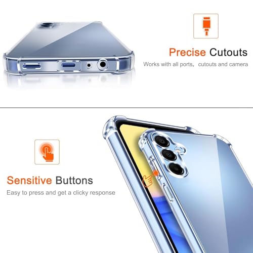 Image of Lustree Samsung Galaxy A16 5G Back Cover Transparent Case | Clear TPU Shockproof Case with Four Corner Protection & Raised Camera Guard | Slim Protective Cover for Samsung A16