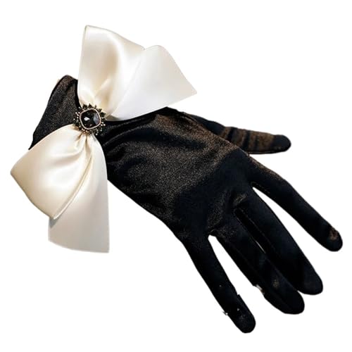 Short Satin Gloves 2 Pairs Vintage Gloves Satin Thin Stage Banquet Bride Accessories Gloves Women for Wedding Party