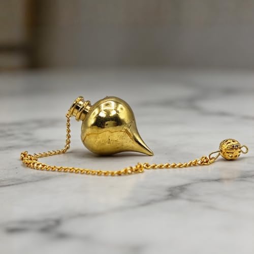 Image of Plus Value Orbit Brass Pendulum Dowsing with 4 Dowser Charts, Jute Bag - Vastu, Feng Shui, Reiki Crystal Healing, Chakra
