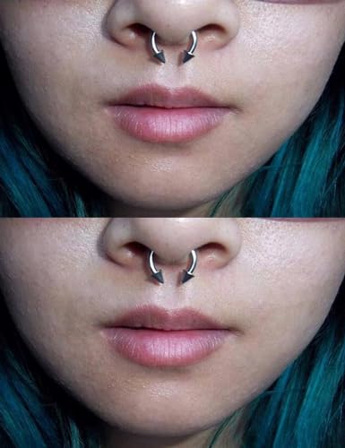 Ocptiy 00G 0G 2G 4G 6G 8G 10G 12G 14G 16G Septum Rings Silver Black Surgical Steel Heavy Gauges Earrings Stretching kit Eyebrow Lip Septm Nose Rings Helix Tragus Daith Rook Earrings Hoops 10mm-19mm4