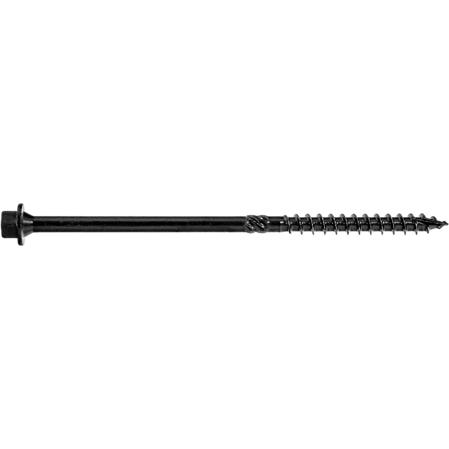 Tornillos para madera de madera negra de 14 x 12,7 cm, resistentes con revestimiento exterior, 50 tornillos