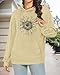 Hoodies for Women Fall Long Sleeve Sweatshirts with Pocket Drawstring Pullover Tops (Sunflower Khaki,L)