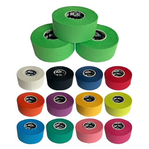 Image of Ringside 1 inch Athletic Trainers Tape, Cotton Kinesiology Tape for Combat Sports, Adhesive, 30 Foot Rolls, Green, 3 Pack