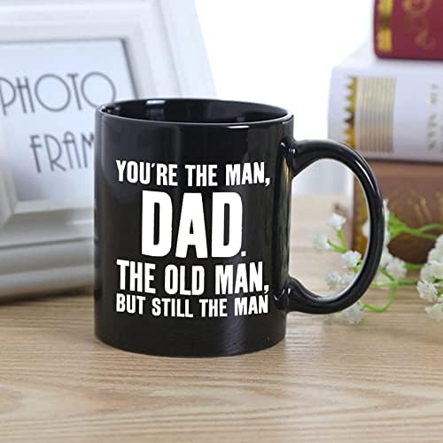 Gifts for Dad Father Day Gifts for Father,Funny Novelty Black Ceramic Coffee Mug Tea Cup-You're The Man, Dad:Birthday Gifts for Dad,Christmas Gifts for Dad from Son, Daughter, Kids