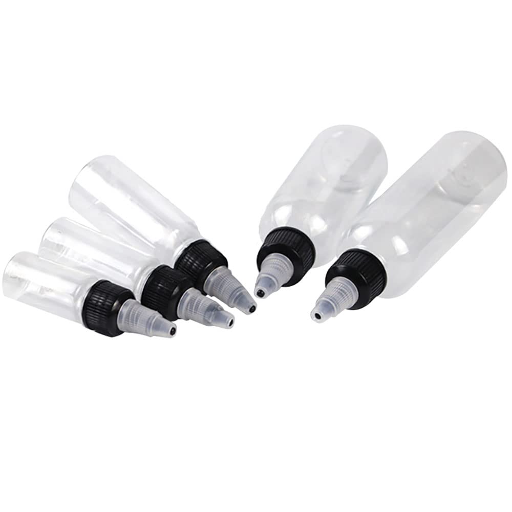 Boston - Confezione da 10 bottiglie rotonde in plastica PET con tappo a spirale, per glassa, decorazione di biscotti, salse, condimenti, 60 ml