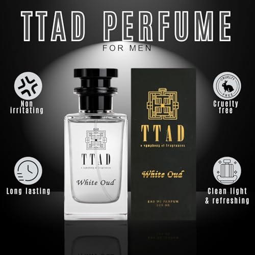 Image of TTAD Men White Oud Luxury Perfume for Men 100ml | Long Lasting Arabic Eau De Parfum | Premium Oud Fragrance with Lemon, Iris & Agarwood Notes | Elegant Daily & Evening Perfume for Men