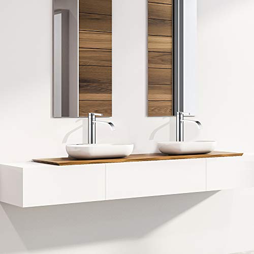 HOMELODY-Grifo-Alto-para-Lavabo-Bano-Giratorio-Laton-Inoxidable-con-Mangueras-Estandares-para-Agua-Fria-y-Caliente-Diseno-Moderno-Grifo-para-Lavabo-Encimera-Ahorro-de-Agua