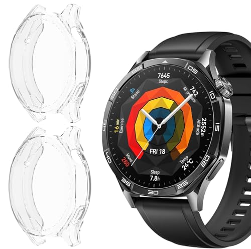 Ankersaila�y2������z�Ή� Huawei Watch GT5 46mm �P�[�X �J�o�[ TPU �S�ʕی� �J�o�[ �y�� �ϏՌ��� �C�菝�h�~ �����ߗ� �E���ȒP (����+����)