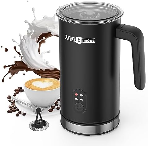 SIMPLETASTE Milchaufschäumer, 4 in 1 Elektrischer Automatischer Milchschäumer für Heißen und Kalten Milchschaum Milch Erwärmen Automatische Abschaltung