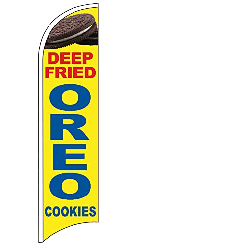 Drapeau OREO BEIGNETS publicitaire sans vent - Oriflamme restaurant 0,8x3,5m