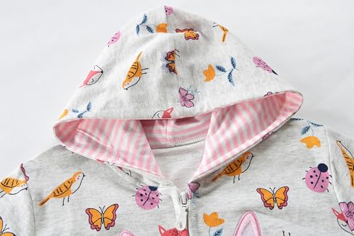 DDSOL Toddler Girl Zip Up Hoodie Dinosaur Jacket Hooded Heart Sweatshirt Fall Winter Kid Long Sleeve Shirt Pullover Top3