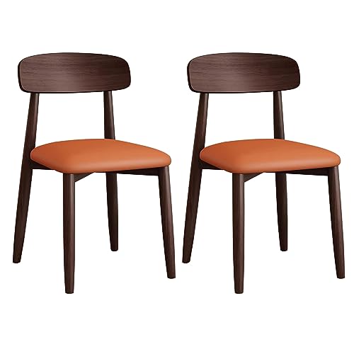Chaises de salle à manger cuisine bois cuir PU vintage lot de 2